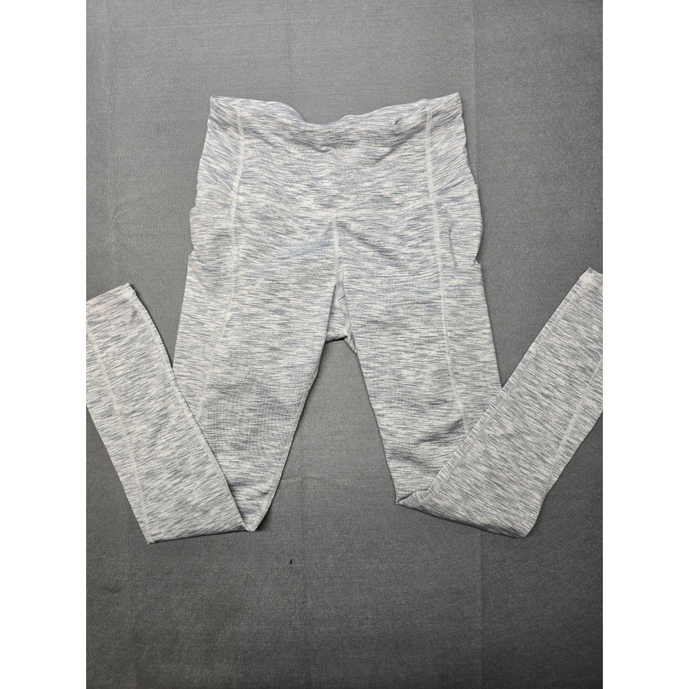 Phisockat Womens Gray Space Dye High Waisted Athletic Leggings with Pockets S